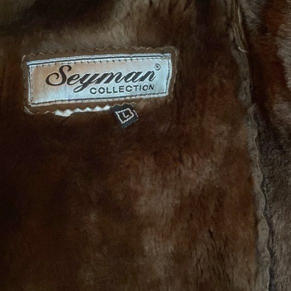 Unisex Suede leather winter coat super warm brown color coat collection - Picture 5 of 10